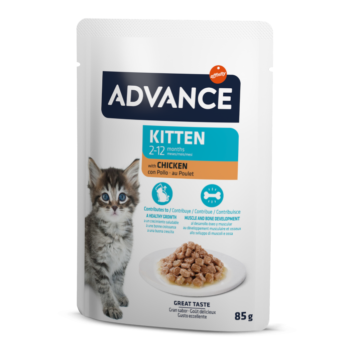 Advance AC Wet Kitten Chicken drėgnas maistas kačiukams, 12 x 85 g