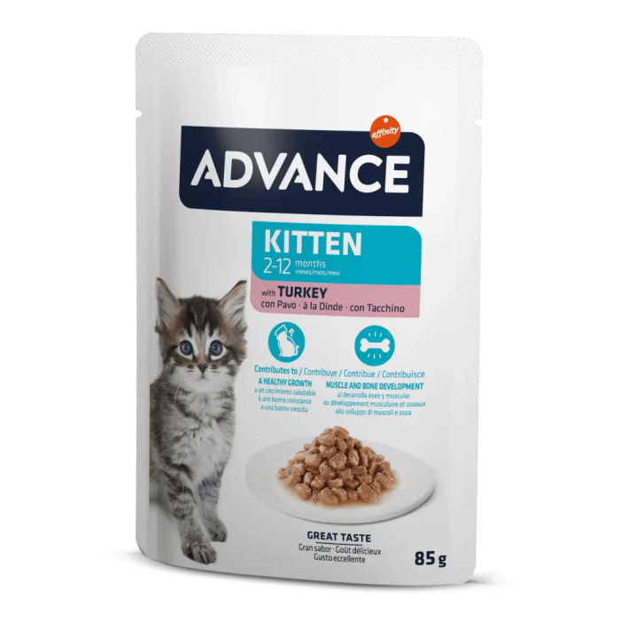 Advance AC Wet Kitten Turkey drėgnas maistas kačiukams, 12 x 85 g