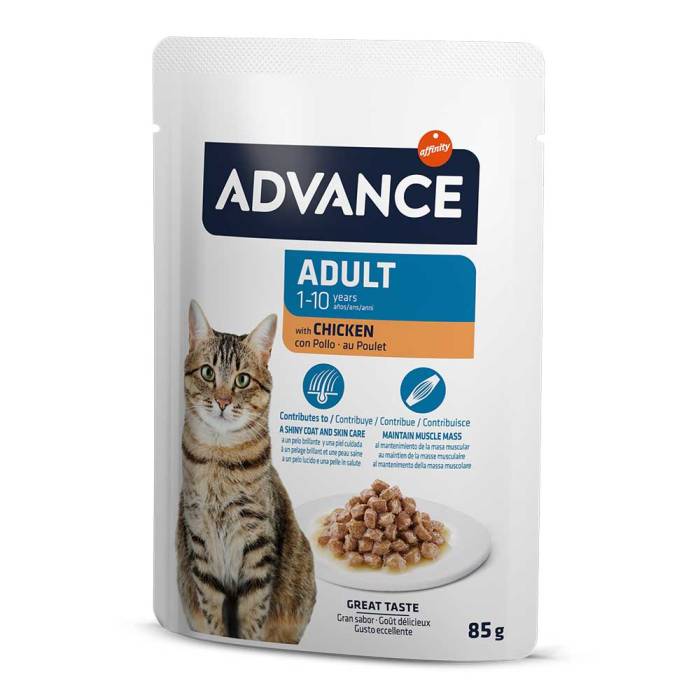 Advance AC Adult Chicken drėgnas maistas katėms, 12 x 85 g