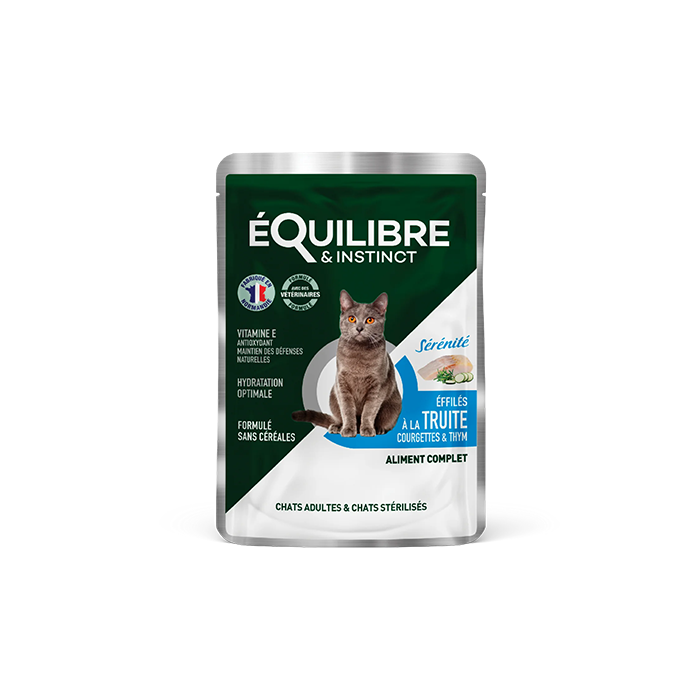 Equilibre Ster Truite drėgnas maistas sterilizuotoms katėms su upėtakiu, 85 g