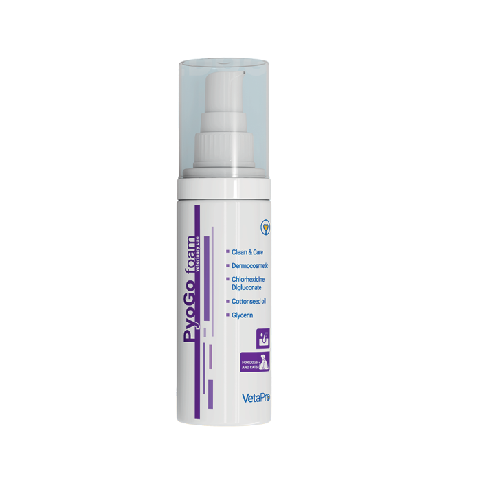 VetaPro Pyogo Foam sauso plovimo priemonė šunims ir katėms, 150 ml