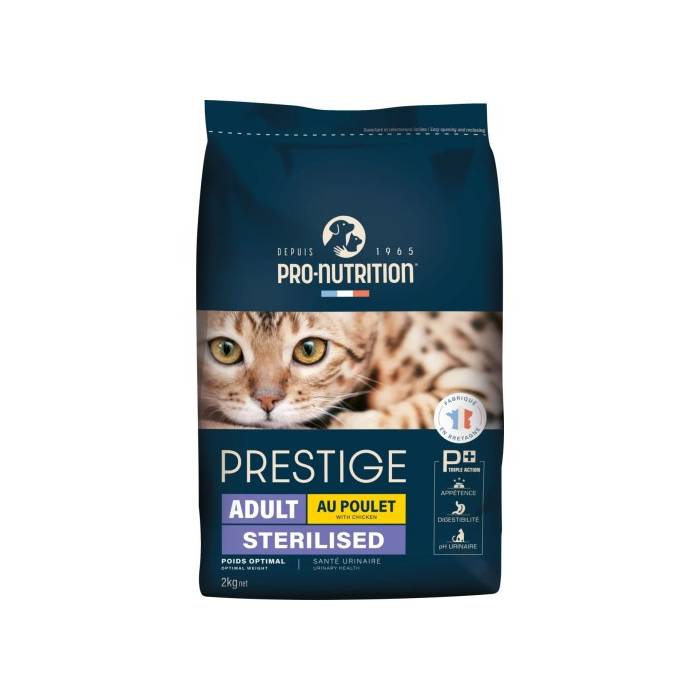 Pro Nutrition Prestige Sterilised Adult Chicken sausas maistas sterilizuotoms katėms, 10 kg