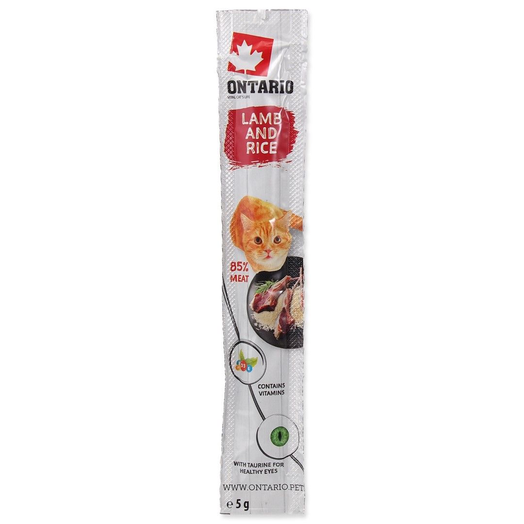 Ontario Stick Lamb & Rice skanėstas katėms, 5g (ėriena, ryžiai)