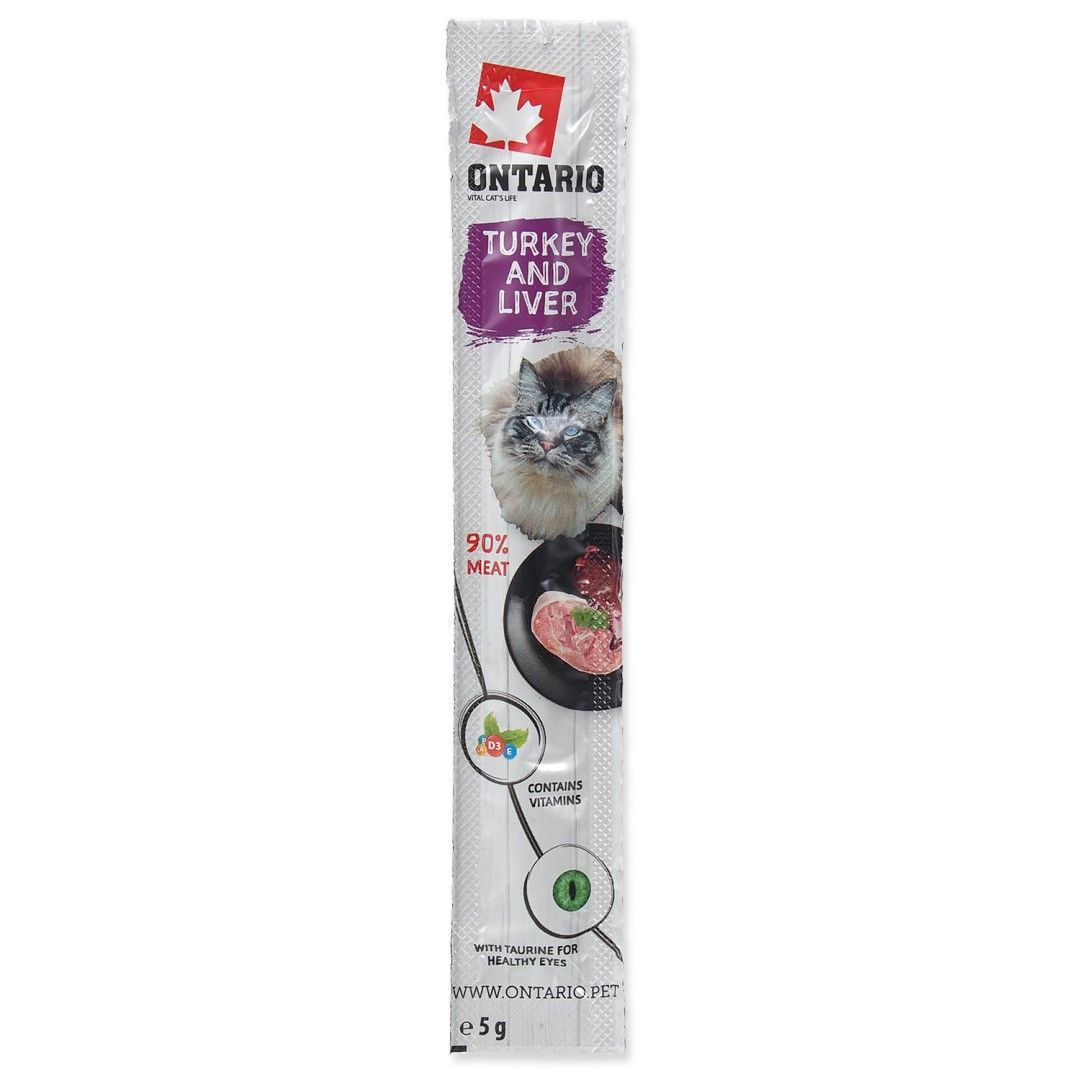 Ontario Stick Turkey & Liver skanėstas katėms, 5g (kalakutiena, kepenėlės)