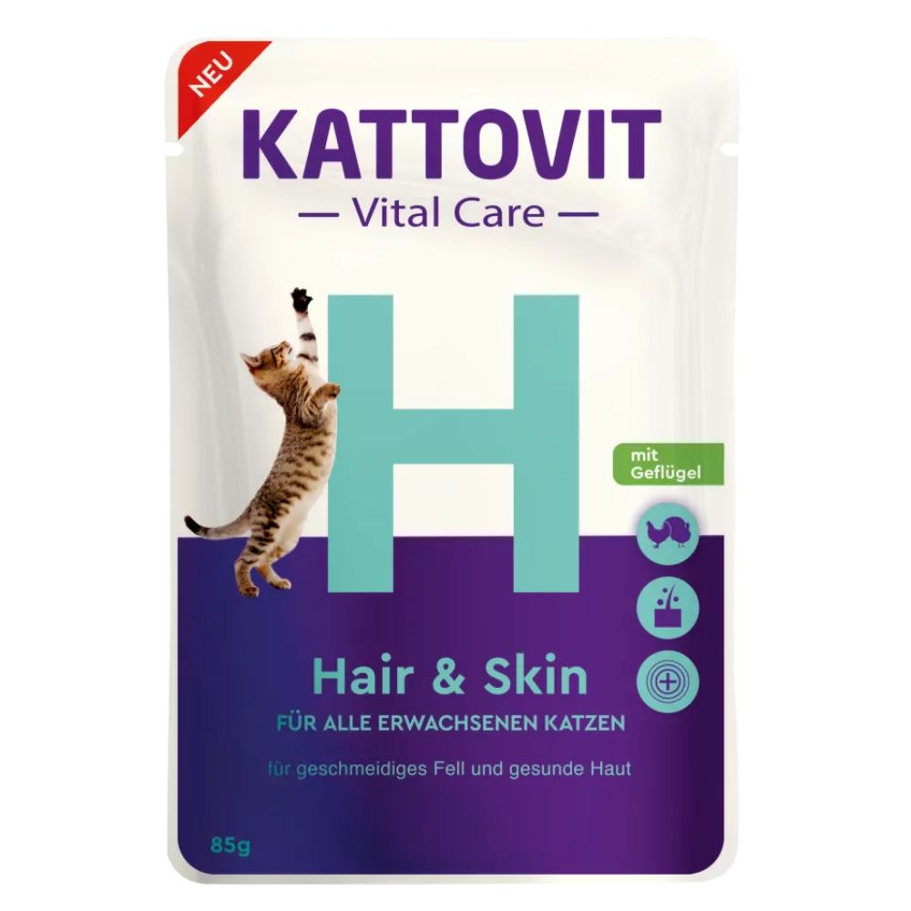 Kattovit Vital Care Hair & Skin 85g su paukštiena – konservuotas pašaras katėms