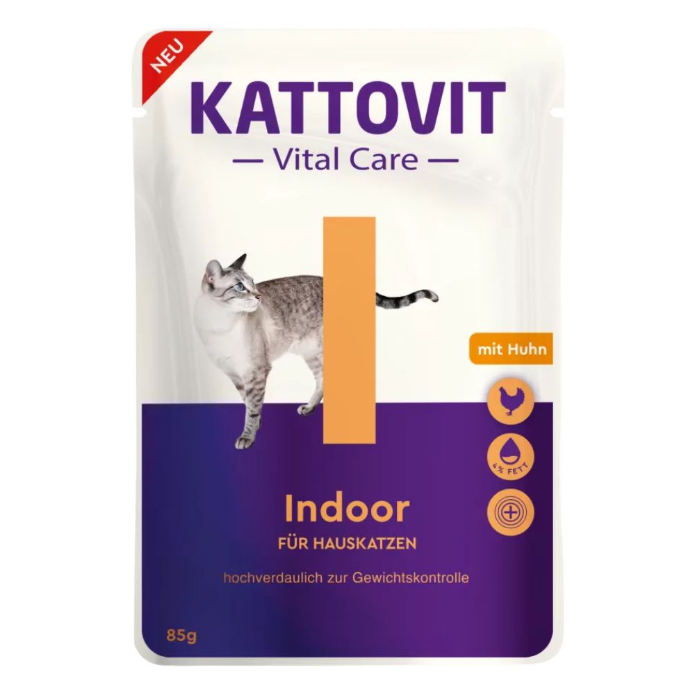 KATTOVIT VITAL CARE Indoor pašaras katėms, su vištiena, 85 g