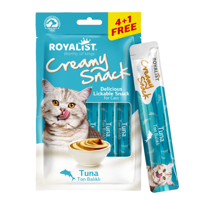 Royalist Creamy Snack Pack Tuna kreminis skanėstas katėms, 5 x 15 g