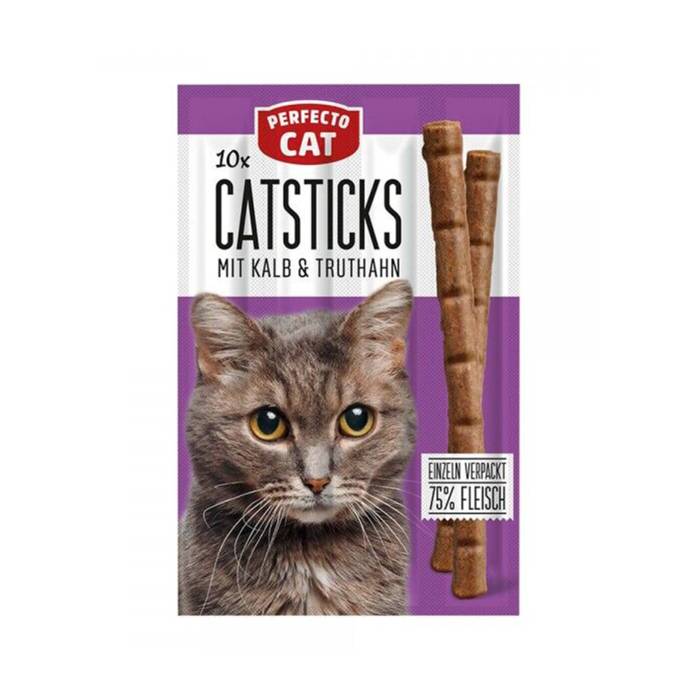 Perfecto Cat lazdelės su veršiena ir kalakutiena, 50 g