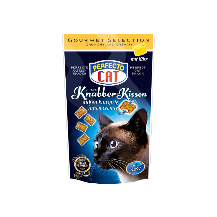 Perfecto Cat traškios pagalvėlės su kreminiu sūrio įdaru, 50 g