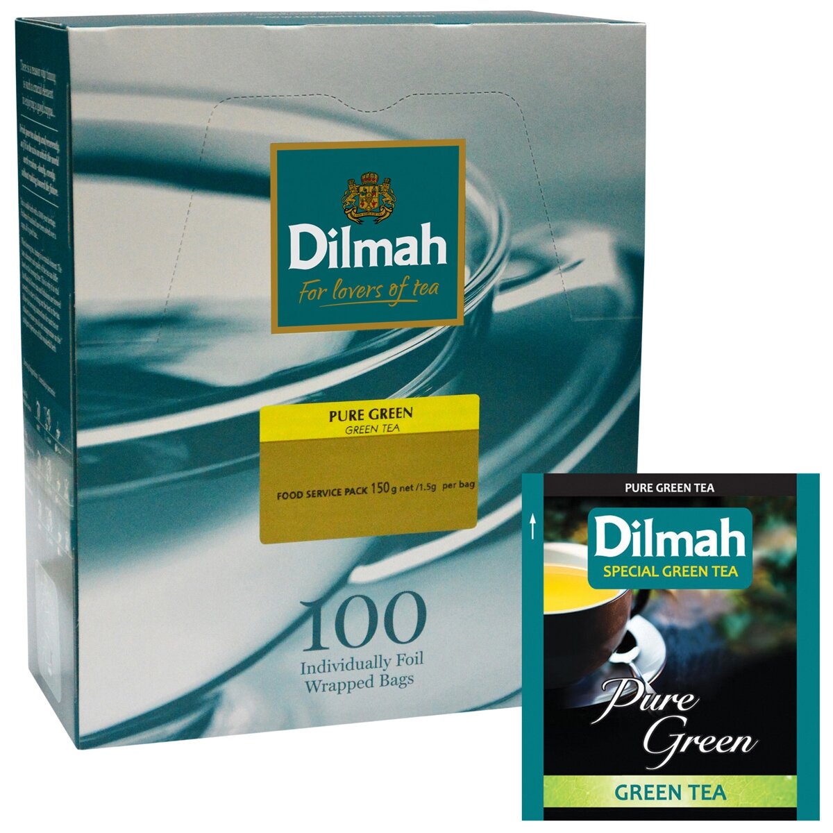 Žalioji arbata DILMAH Pure Green, 100 vnt. maišelių