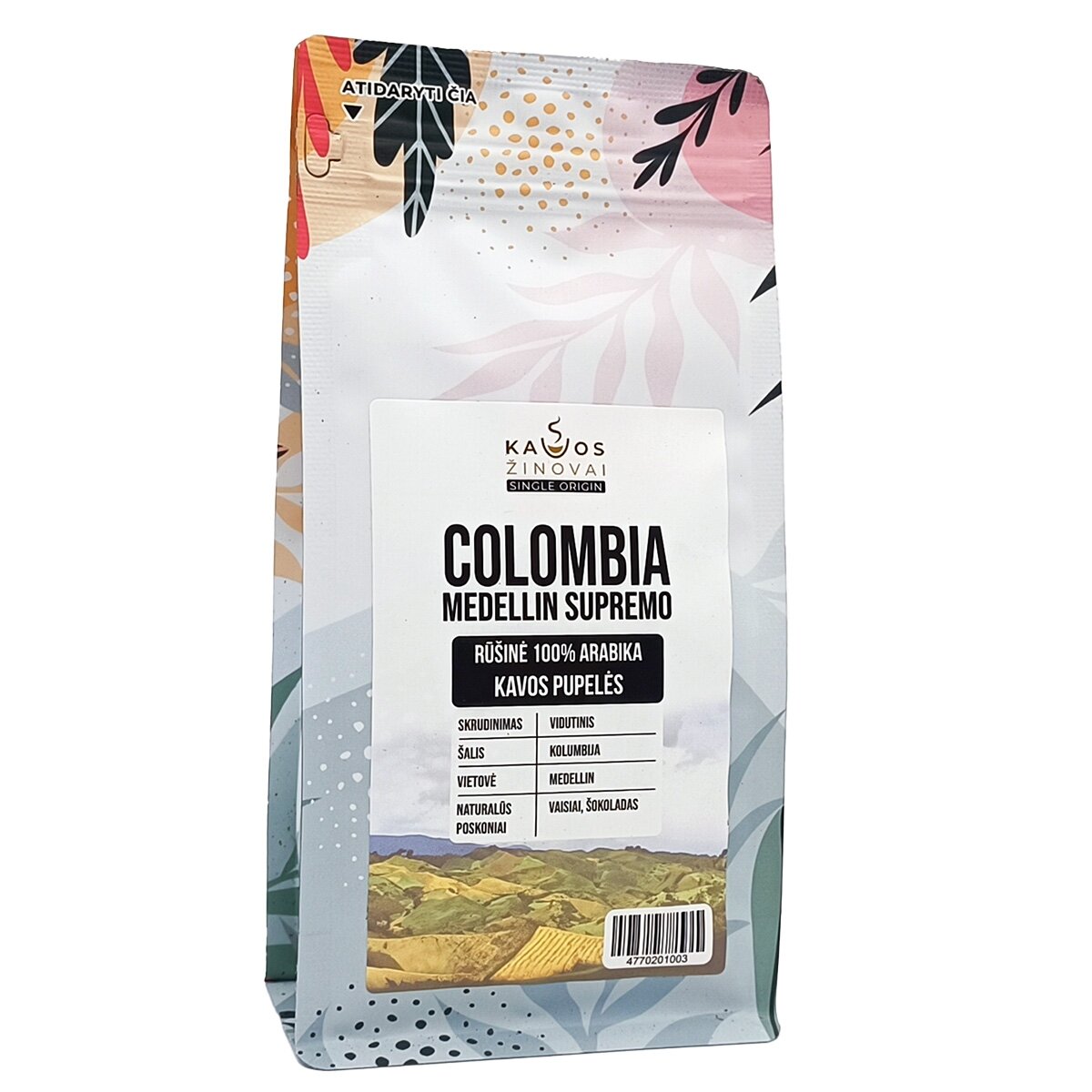 Kavos Pupelės Colombia Medellin Supremo, 250 g