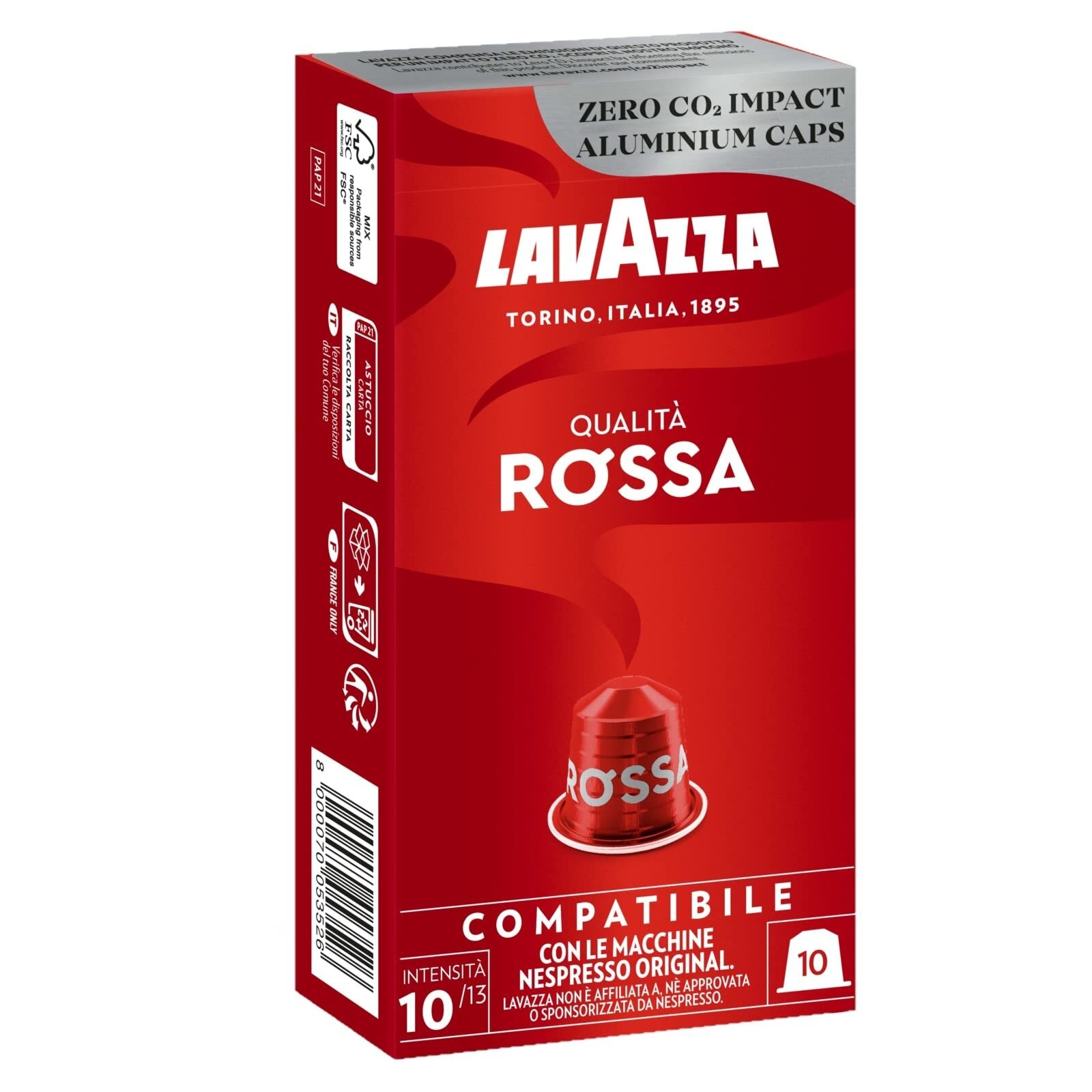 Kavos kapsulės suderinamos su Nespresso® Lavazza Qualita Rossa 10 vnt.