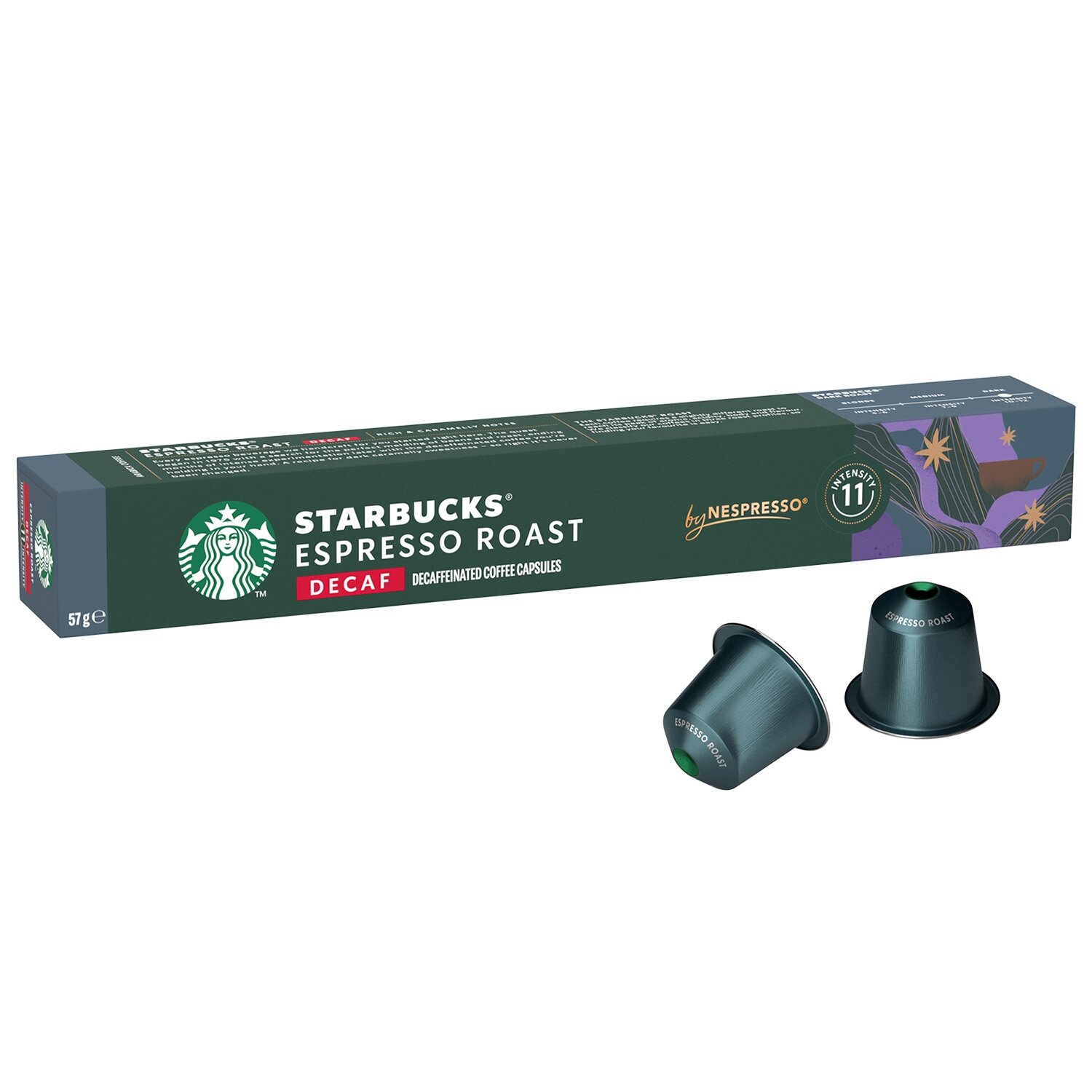 Kavos kapsulės be kofeino suderinamos su Nespresso® Starbucks Decaf Espresso Roast 10 vnt.