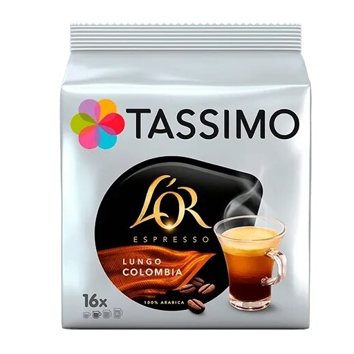 Kavos kapsulės L'OR Tassimo Lungo Colombia 16 kap.