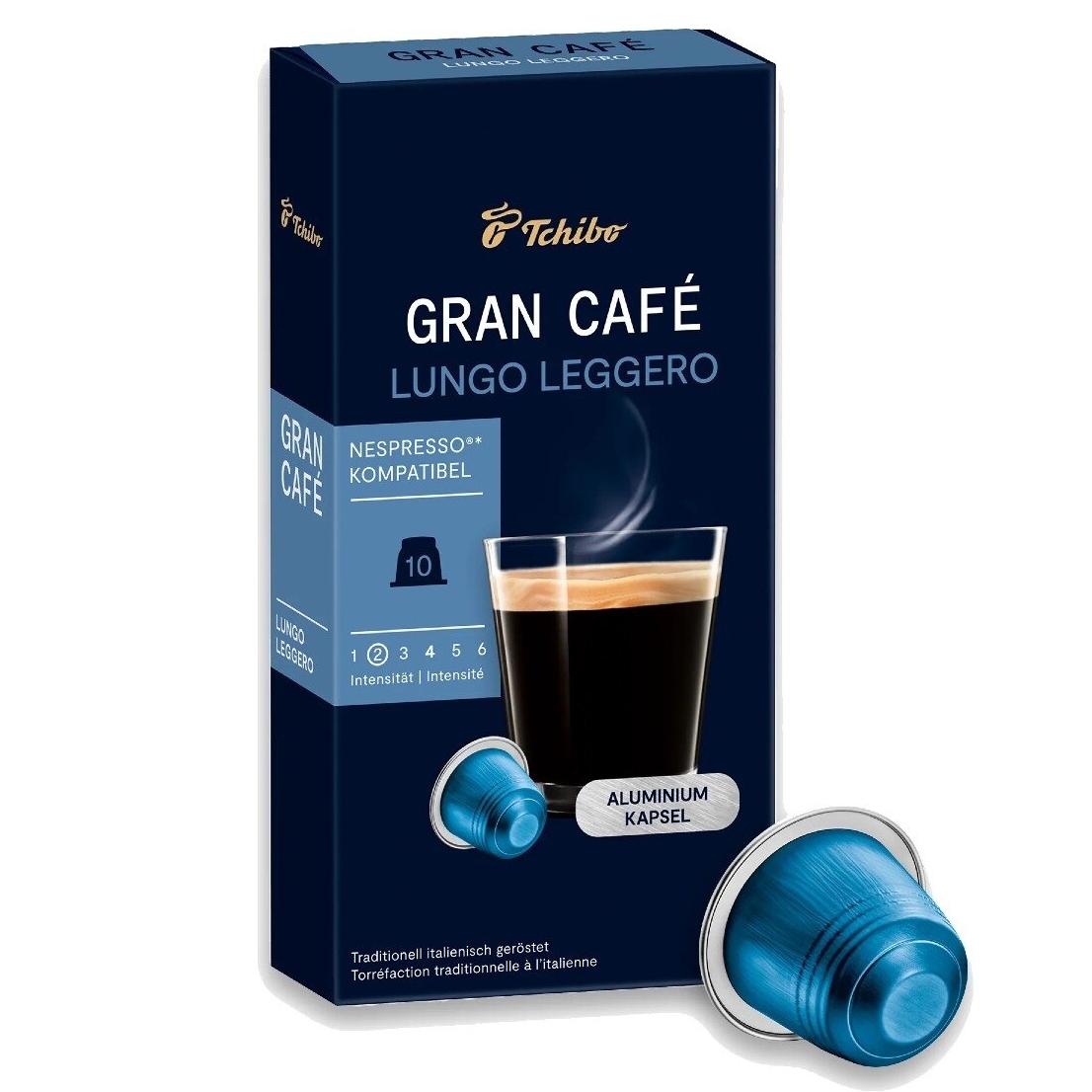 Kavos kapsulės suderinamos su Nespresso® Tchibo Gran Café Lungo Leggero 10 vnt.