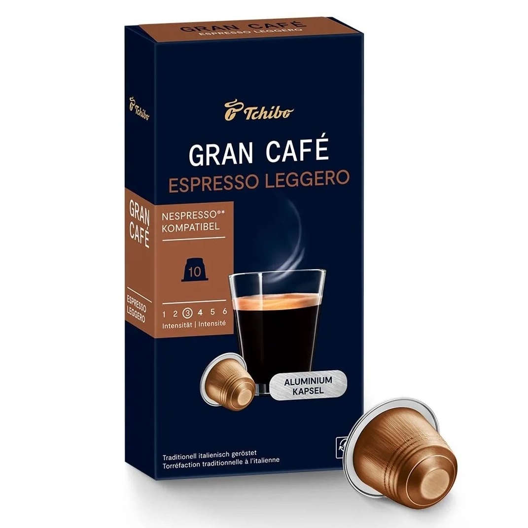 Kavos kapsulės suderinamos su Nespresso® Tchibo Gran Café Espresso Leggero 10 vnt.