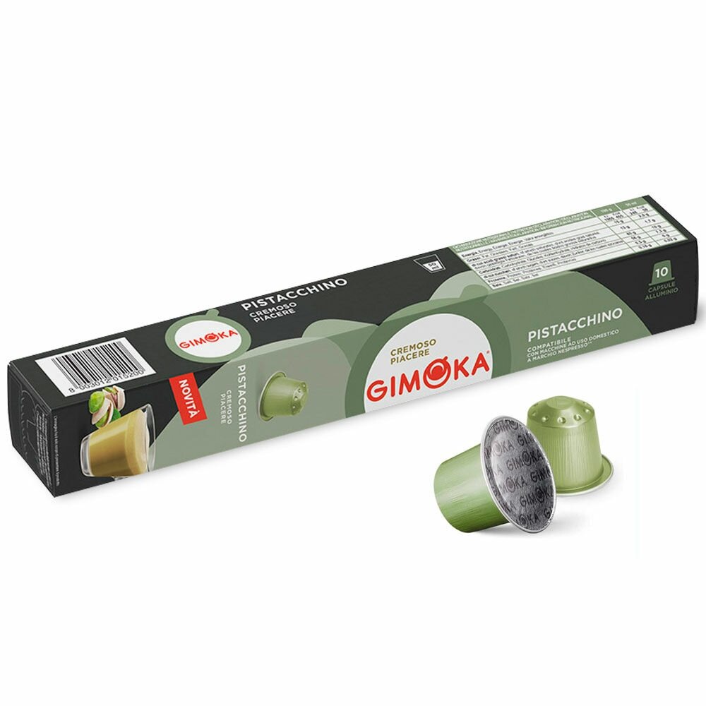 Kavos gėrimo kapsulės, suderinamos su Nespresso® Gimoka Pistacchino 10 vnt.