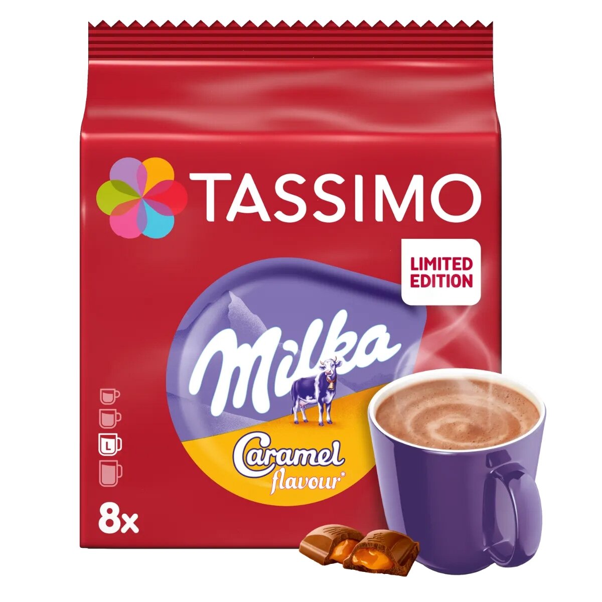 Karštas šokoladas Tassimo Milka Caramel 8 kap.