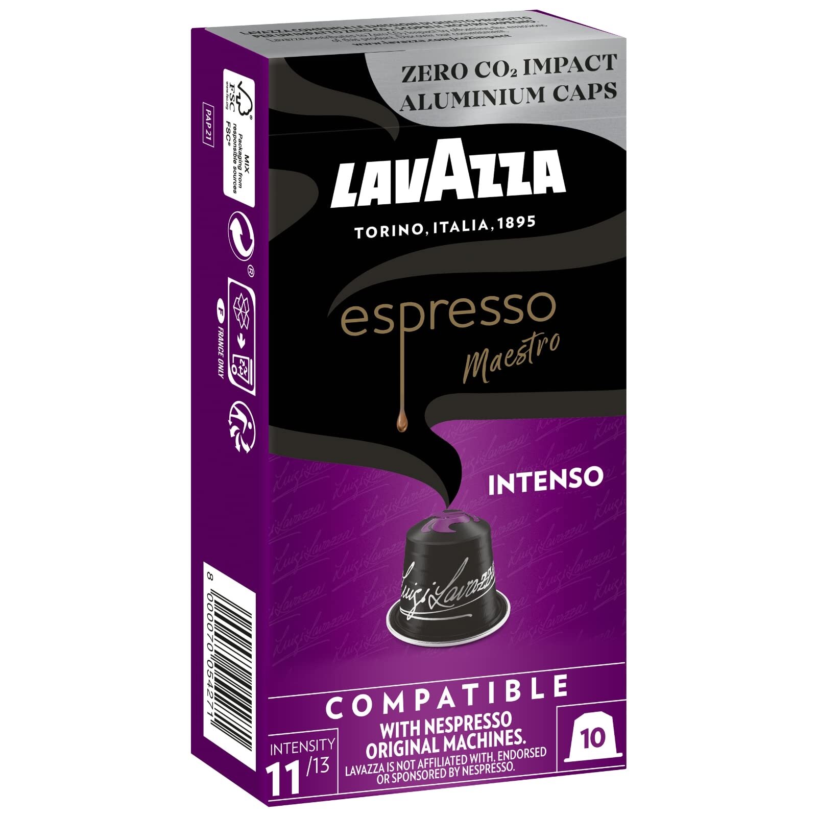 Kavos kapsulės, suderinamos su Nespresso® Lavazza Espresso Maestro Intenso 10 vnt.