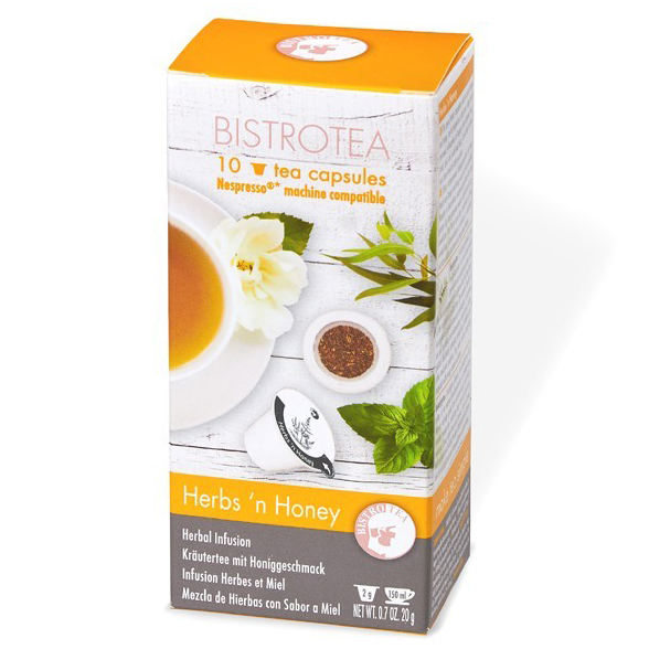 Arbatos kapsulės, suderinamos su Nespresso® BistroTea Hearbs and Honey