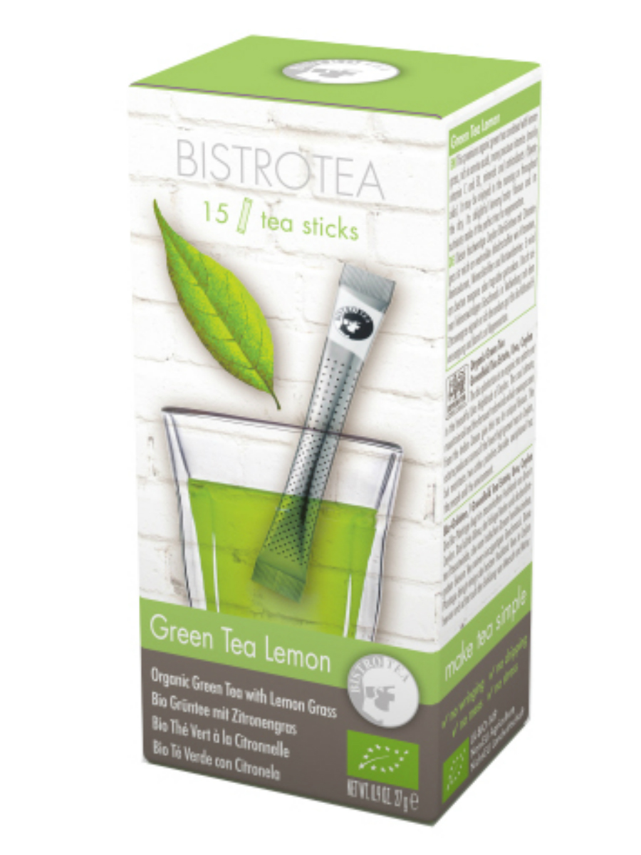 Žalioji arbata BistroTea Green Tea Lemon 15 vnt. lazdelių