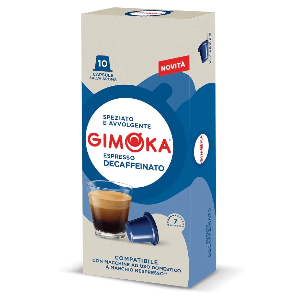 Kavos kapsulės, suderinamos su Nespresso® Gimoka Espresso Decaffeinato 10 vnt.