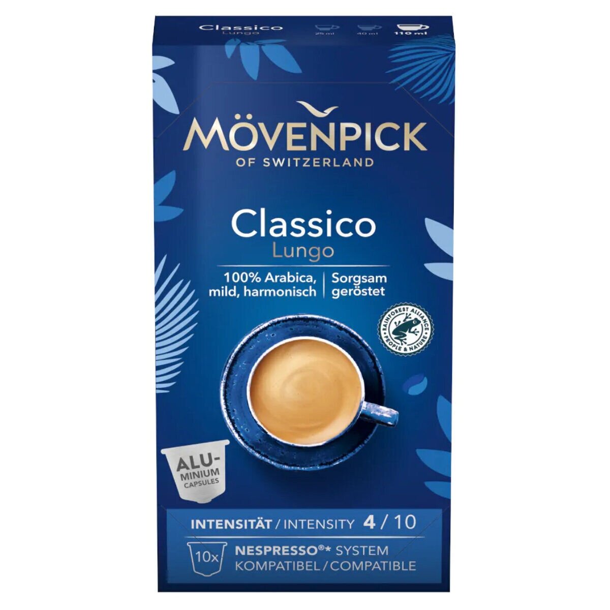 Kavos kapsulės suderinamos su Nespresso® MÖVENPICK Classico Lungo 10 vnt.