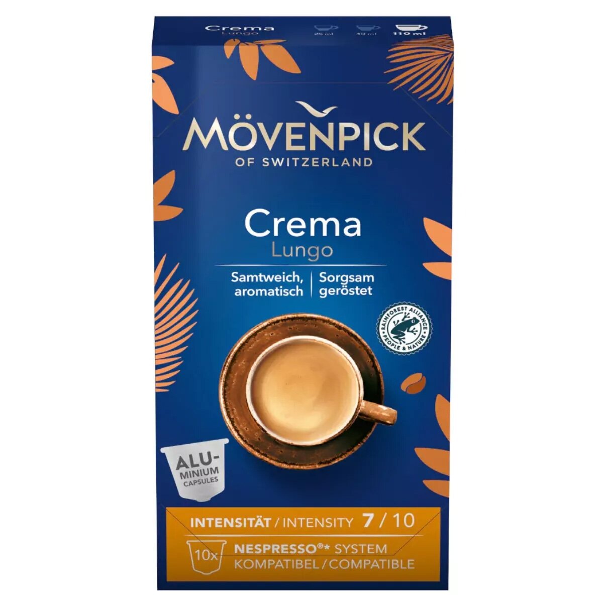 Kavos kapsulės suderinamos su Nespresso® MÖVENPICK Crema Lungo 10 vnt.