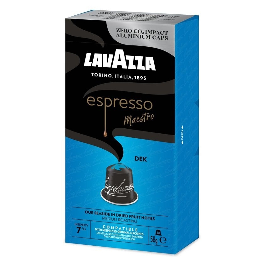 Kavos kapsulės be kofeino, suderinamos su Nespresso® Lavazza Maestro DEK 10 vnt.