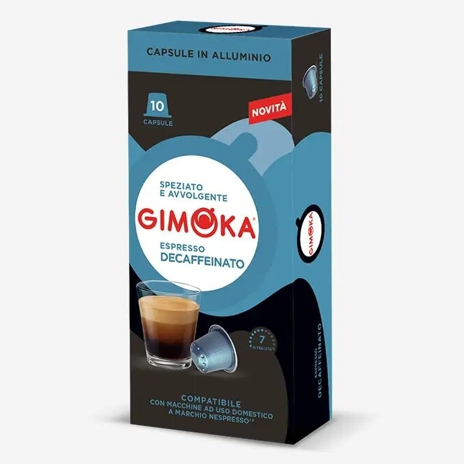 Kavos kapsulės be kofeino suderinamos su Nespresso® Gimoka Espresso Decaffeinato 10 vnt.