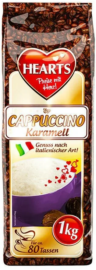 HEARTS Cappuccino Karamell gėrimas, 1kg