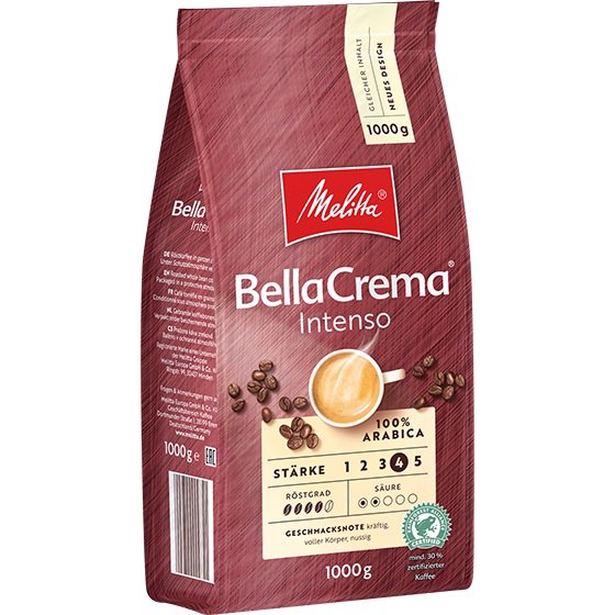 Kavos pupelės MELITTA BellaCrema Intenso kavos pupelės, 1kg