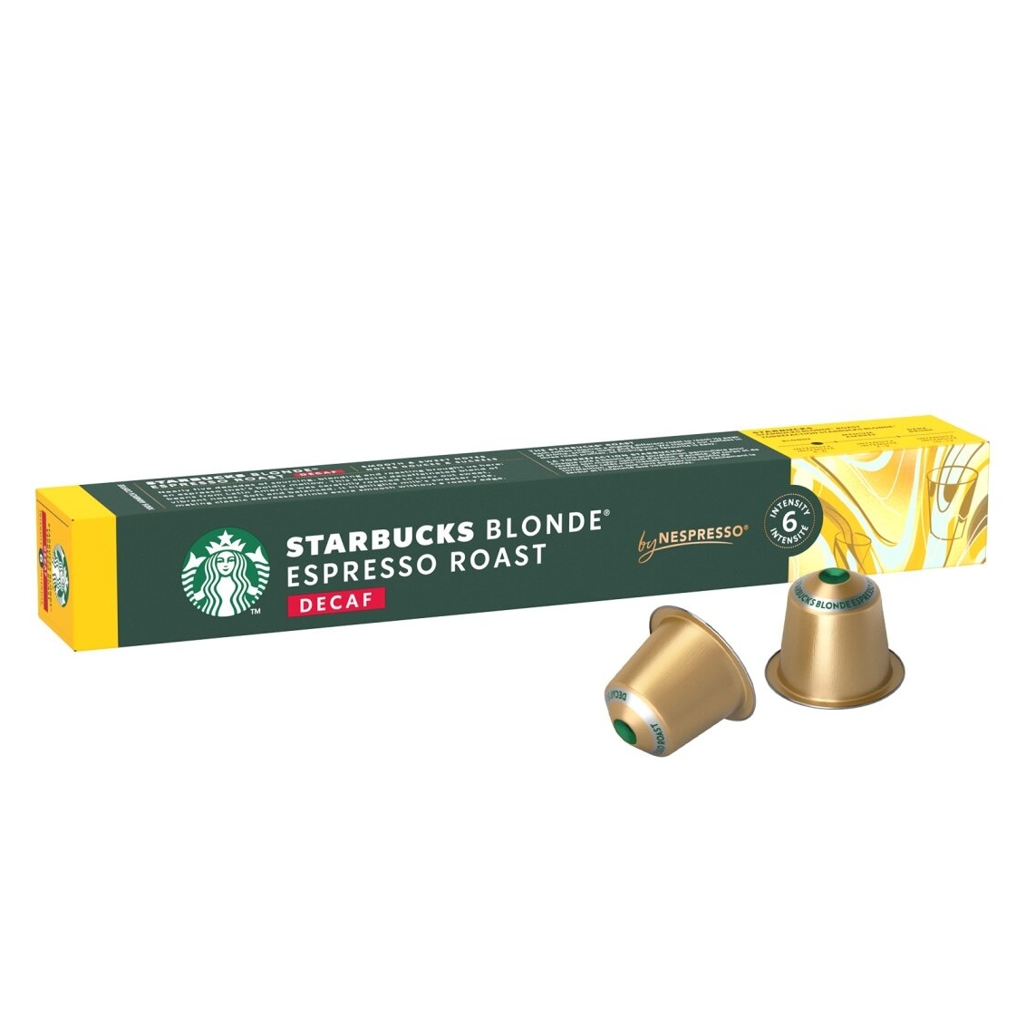 Kavos kapsulės be kofeino suderinamos su Nespresso® Starbucks Blonde Espresso Roast Decaf 10 vnt.