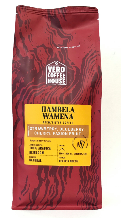 Kavos pupelės VERO COFFEE Ethiopia Hambela Wamena 1 kg.