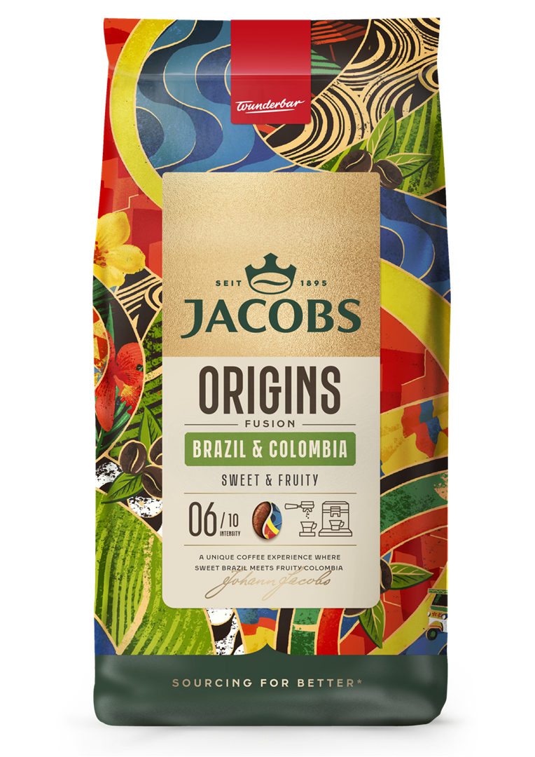 Kavos pupelės JACOBS Brazil&Colombia, 1 kg.