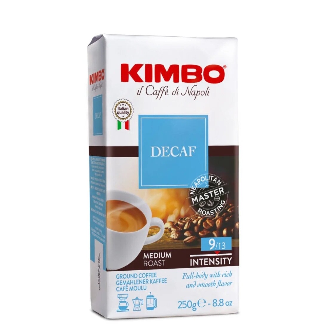 Malta kava be kofeino Kimbo Napoletano Decaf, 250 g