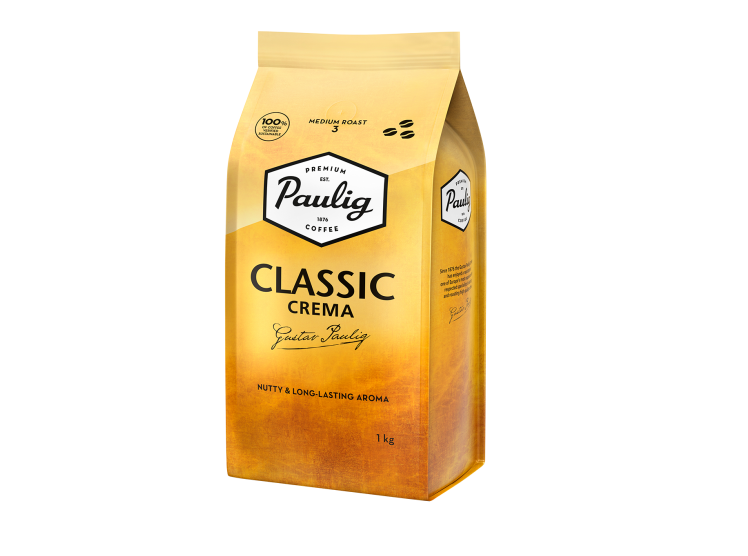 Paulig Classic Crema kavos pupelės