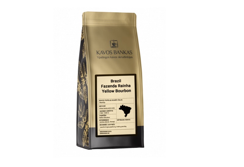 Kavos bankas Brazil Fazenda Rainha Yellow Bourbon, 250g malta kava