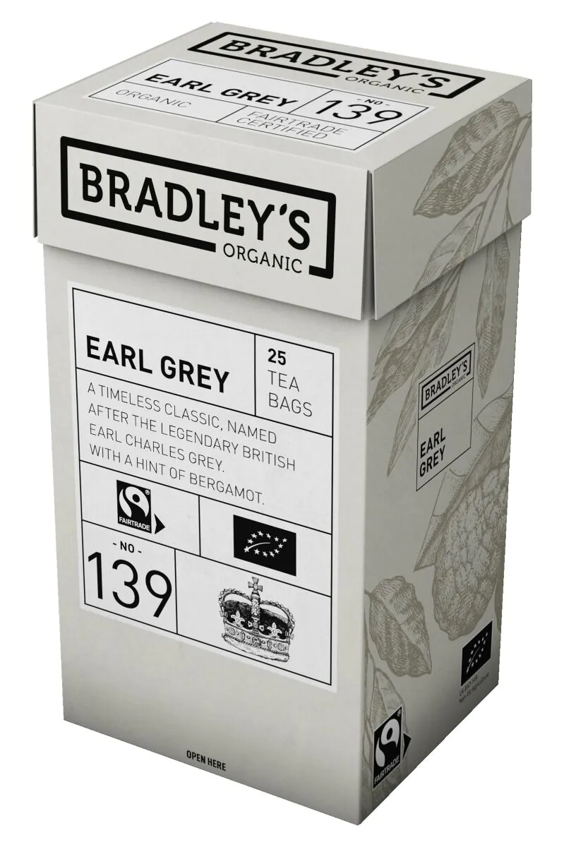 Bradley’s arbata Earl Grey 25pak.