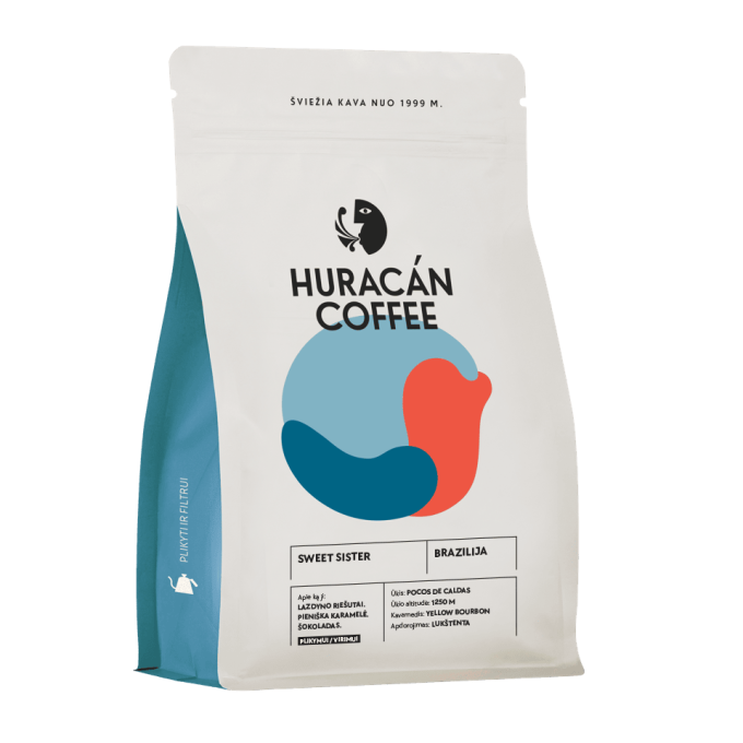 HURACAN COFFEE Brazil sweet sister kavos pupelės 350 g.
