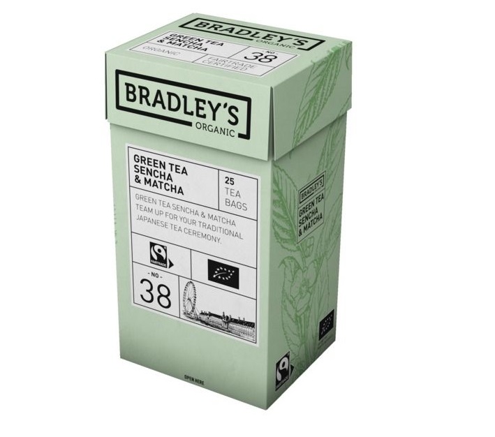 Bradley’s žalioji Senha ir Matcha arbata, 25pak.