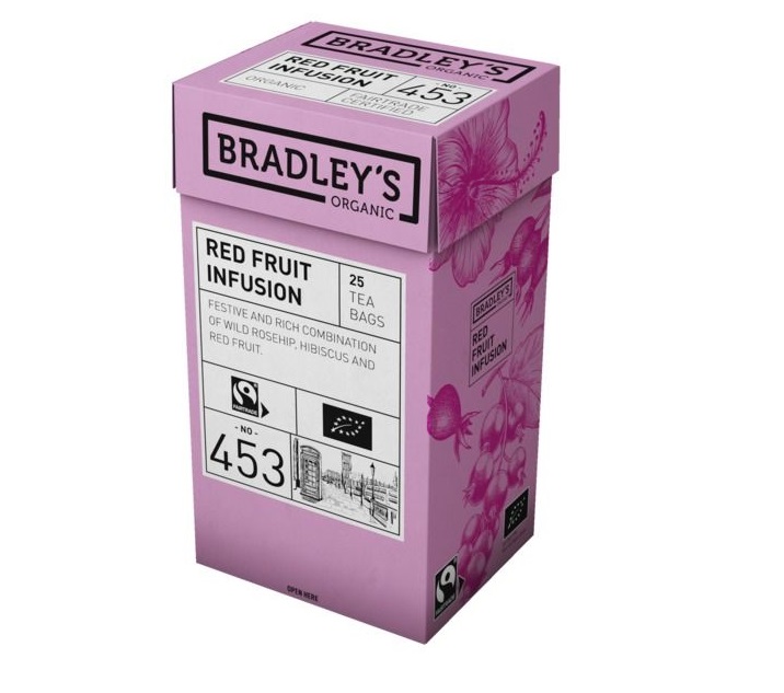 Bradley’s raudonų uogų arbata su erškėtrožėmis ir kinrožėmis, 25pak.