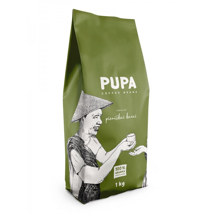 PUPA idealiai pieniškai kavai 1 Kg pupelės