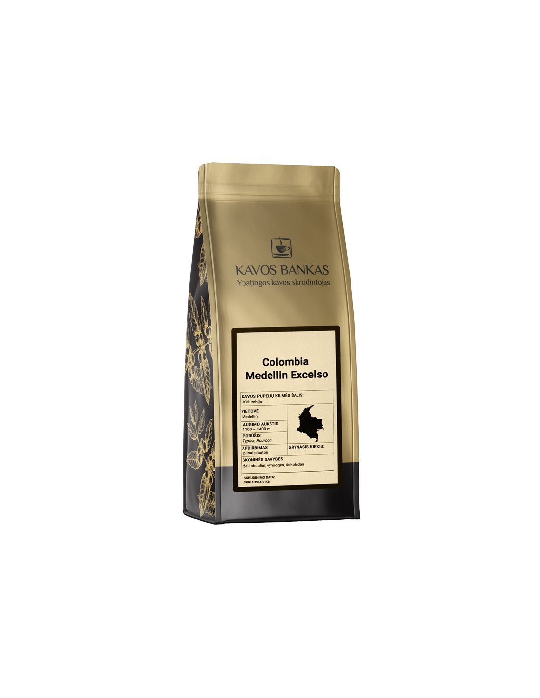 Kavos bankas Columbia Medelin Excelso kavos pupelės 1 Kg