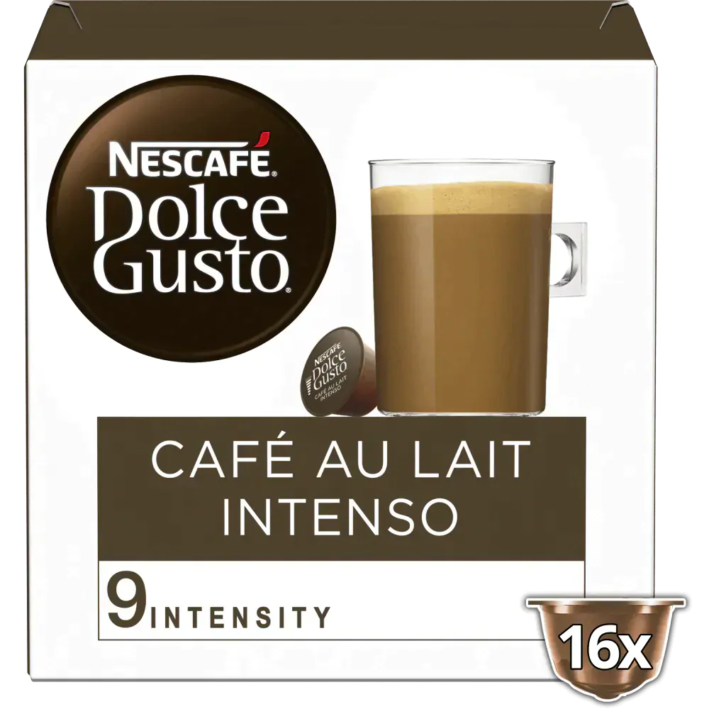 NESCAFÉ® DOLCE GUSTO® CAFÉ AU LAIT KAVA INTENSO 16 KAPSULIŲ