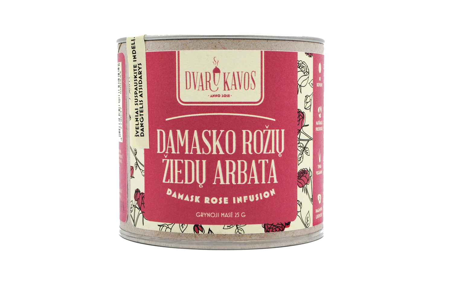 Dvaro kavos Damasko rožių žiedų arbata 25 g