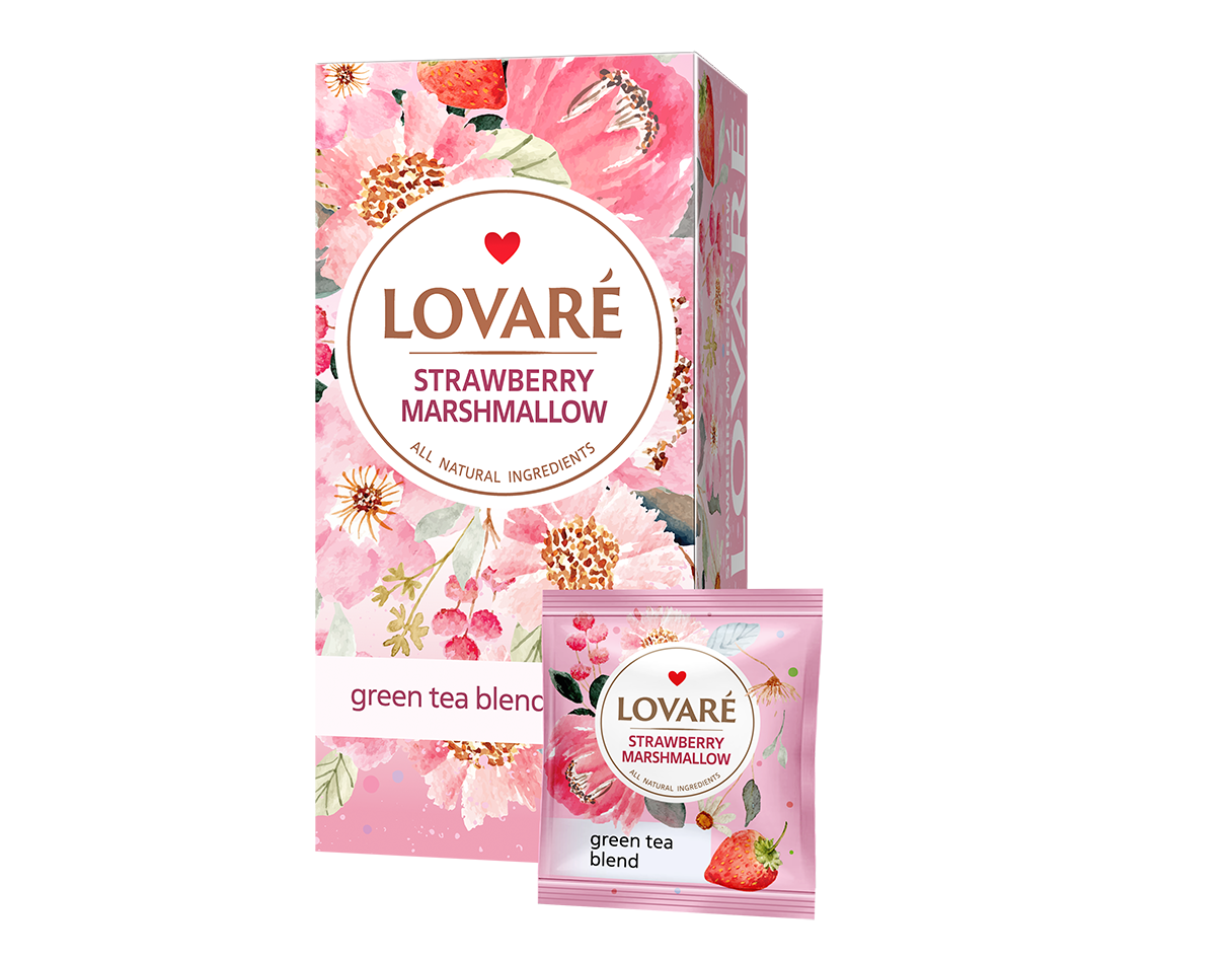 LOVARE strawberry marshmallow braškinė 1,5g 24vnt
