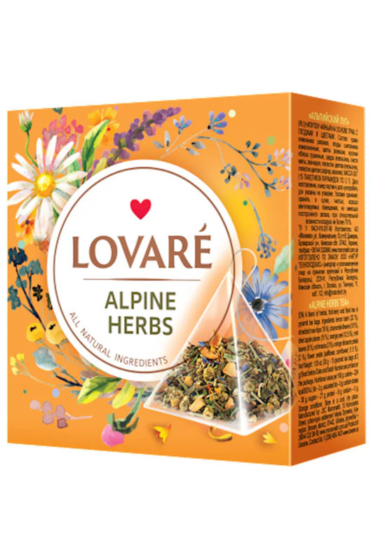 LOVARE alpine herbs žolelių arbata 15 piramidžių