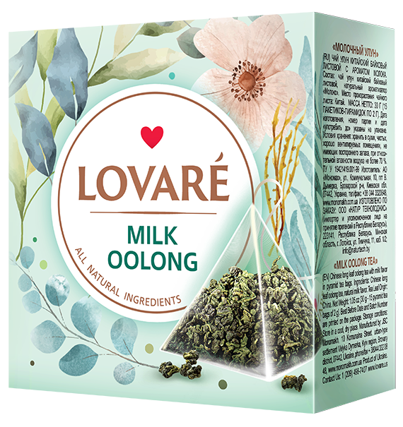 LOVARE Milk olong arbata 15 piramidžių