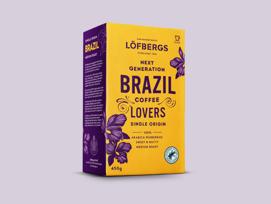 Lofbergs Brazil 450g – Vidutinio Skrudinimo 100 % Arabicos malta kava